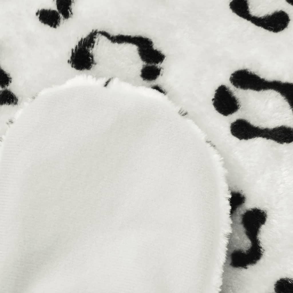 Tappeto di Peluche a Forma di Leopardo 139 cm Bianco