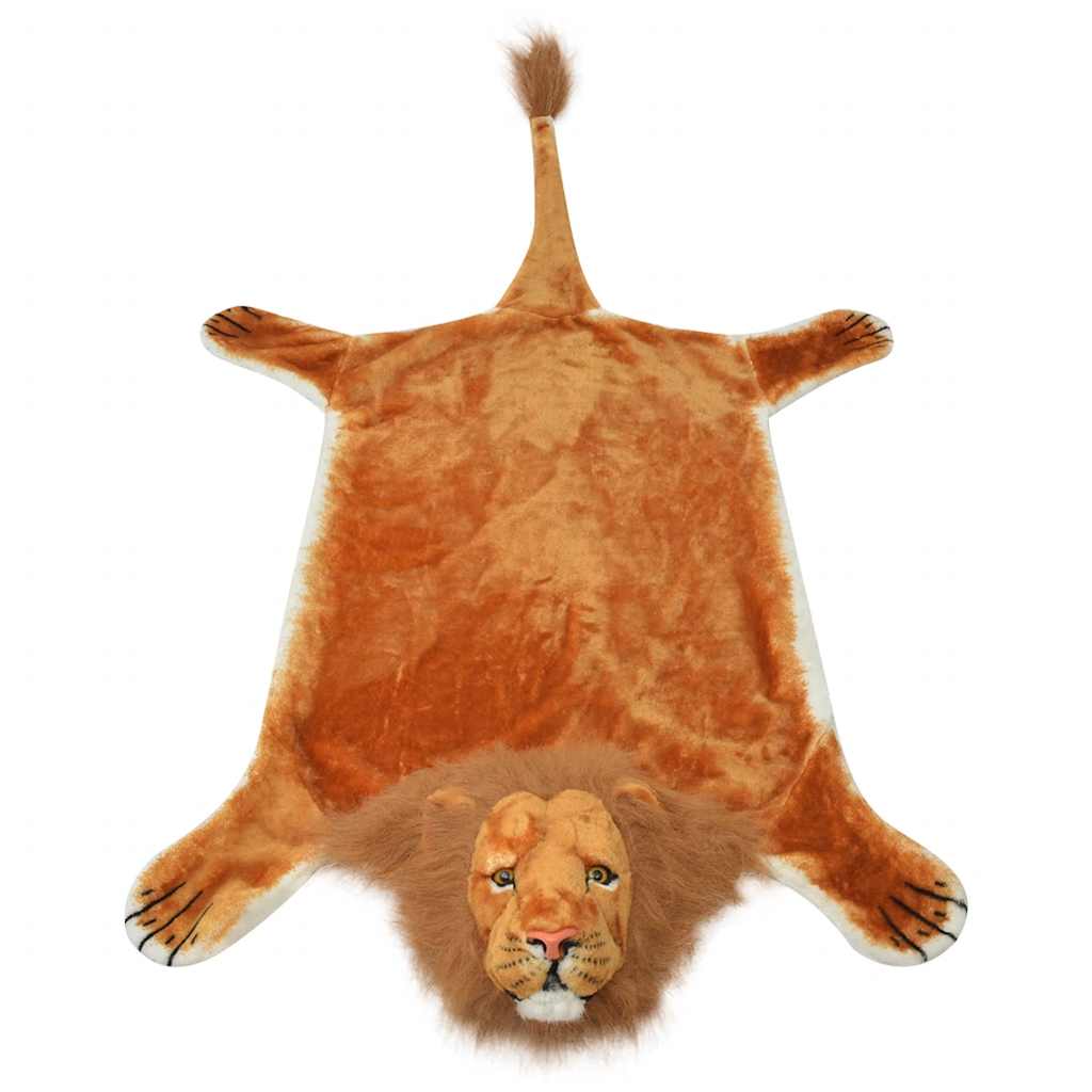 Tappeto di Peluche a Forma di Leone 205 cm Marrone