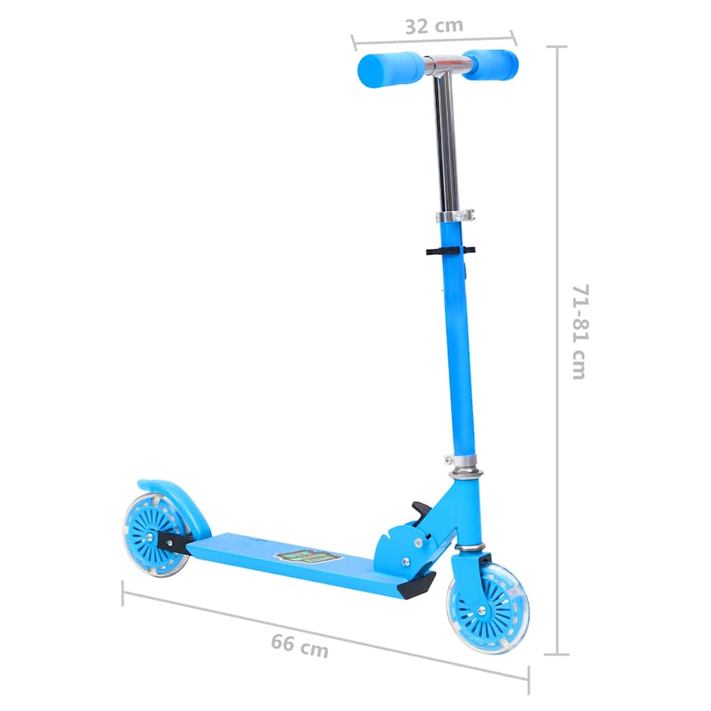 Monopattino Bambini 2 Ruote Manubrio Regolabile Alluminio Blu