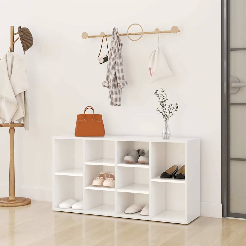 Scarpiera con Panchina Bianco 103x30x55 cm in Multistrato
