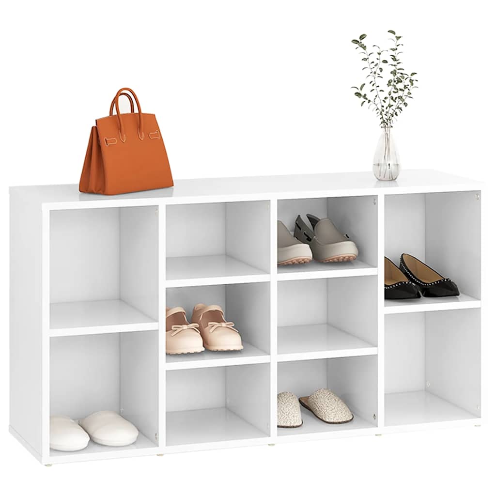 Scarpiera con Panchina Bianco 103x30x55 cm in Multistrato