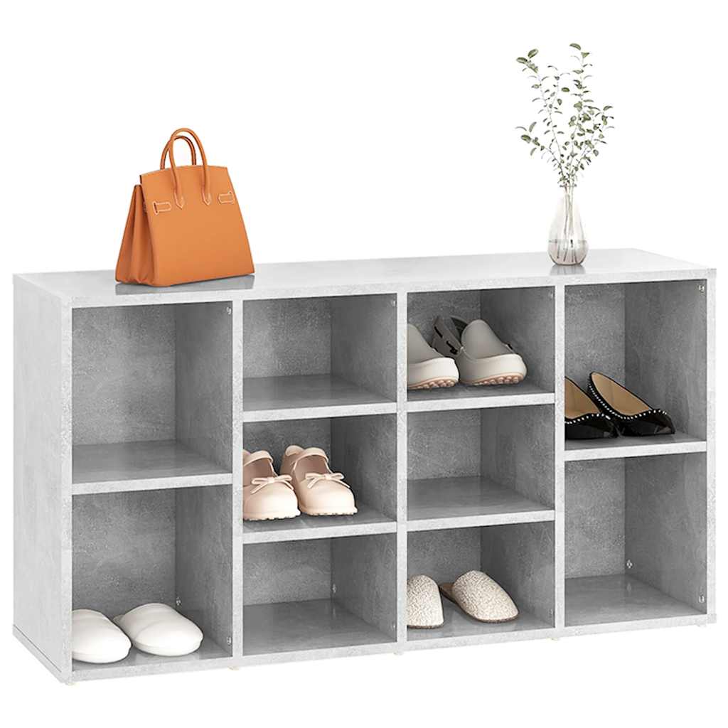 Scarpiera con Panchina Grigio Cemento 103x30x55cm Multistrato