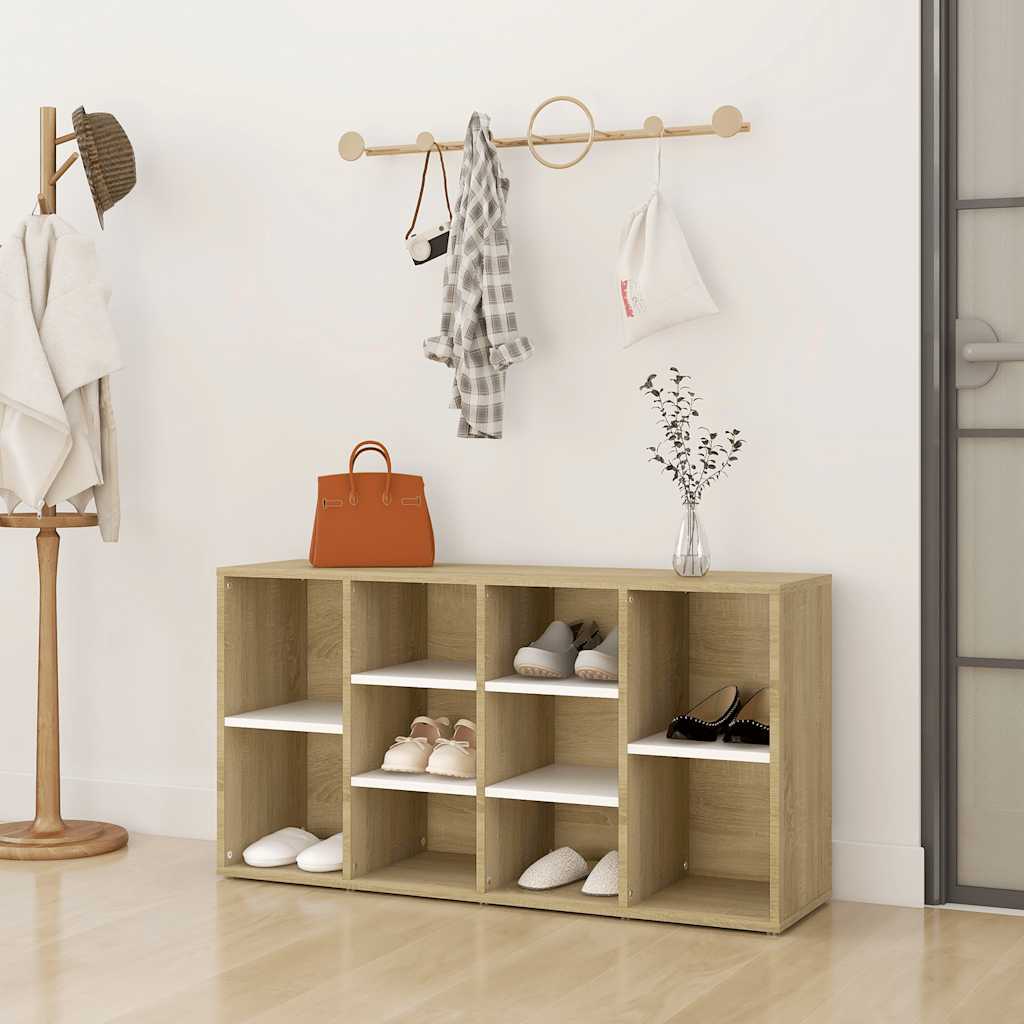 Scarpiera Panchina Bianca Rovere Sonoma 103x30x55 Multistrato