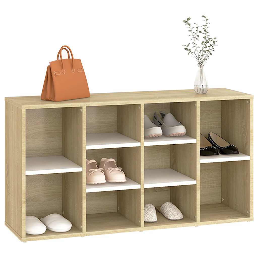 Scarpiera Panchina Bianca Rovere Sonoma 103x30x55 Multistrato