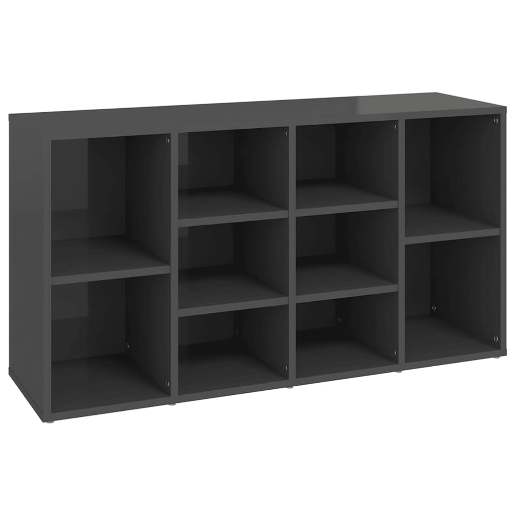 Scarpiera Panchina Grigio Lucido 103x30x55 cm Multistrato
