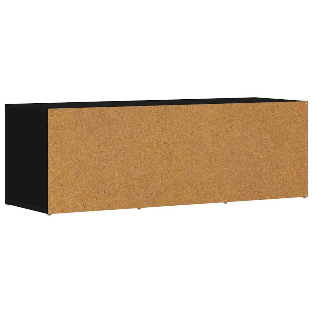 Panca Porta Scarpe Nera 102x35x35 cm in Legno Multistrato