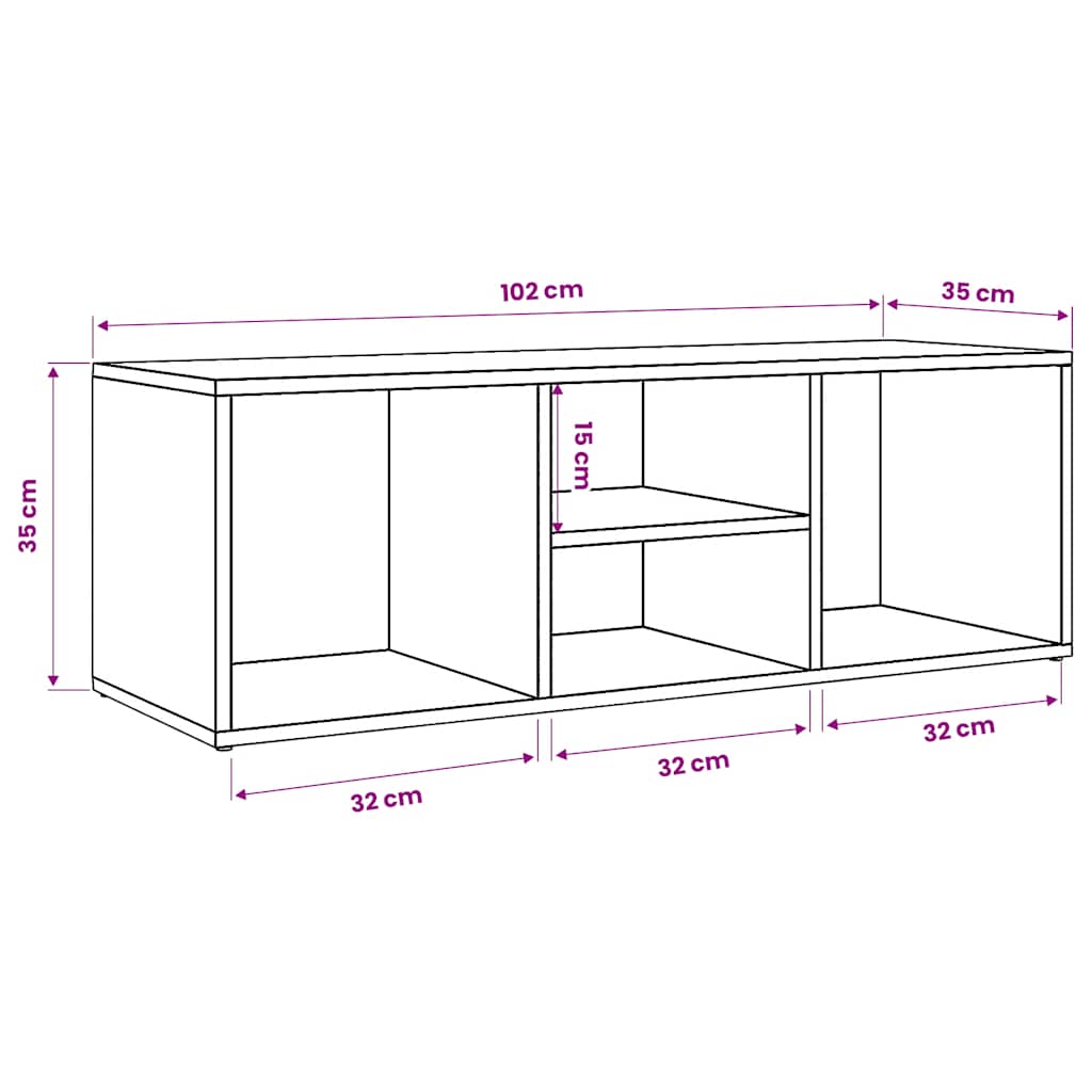 Panca Porta Scarpe Rovere Sonoma 102x35x35 cm Legno Multistrato