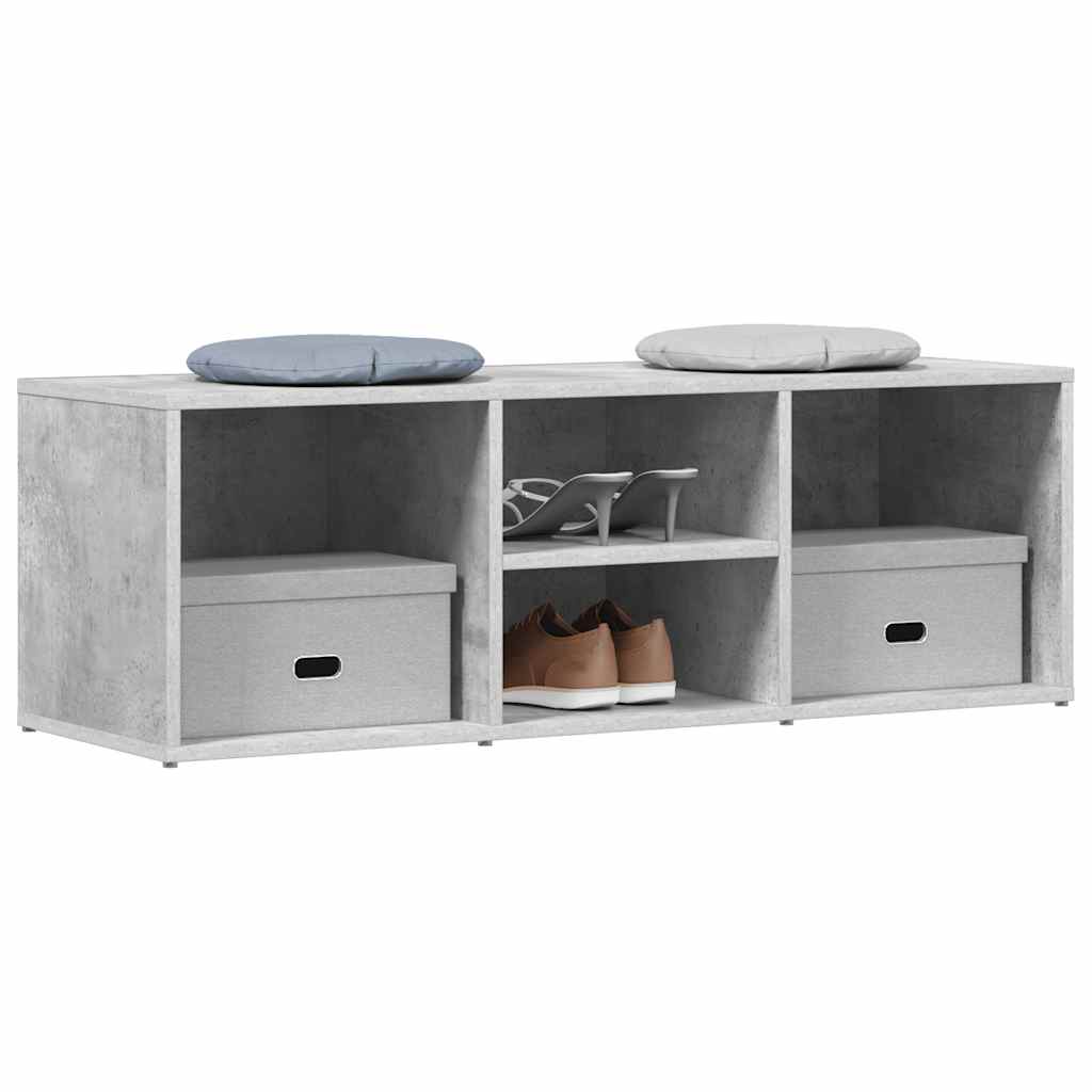 Panca Porta Scarpe Grigio Cemento 102x35x35cm Legno Multistrato