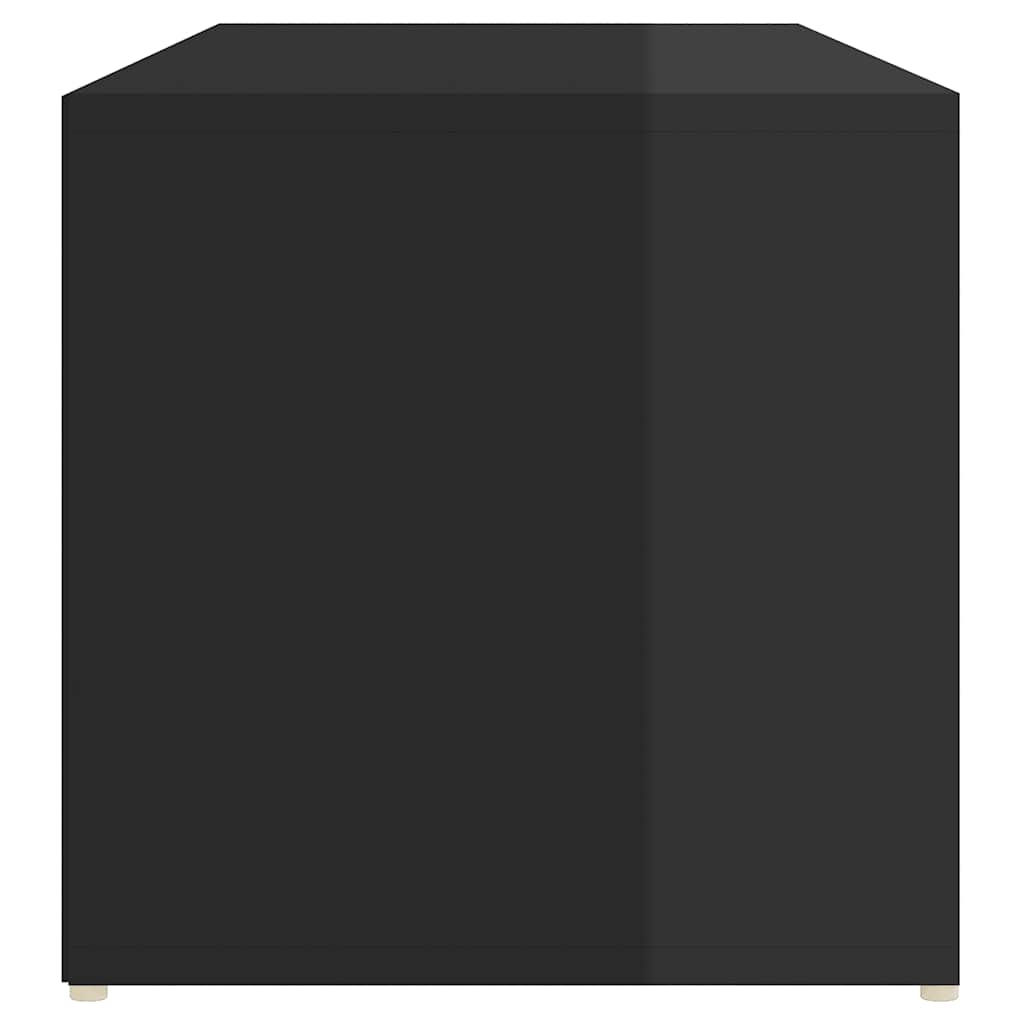 Panca Porta Scarpe Nero Lucido 102x35x35 cm Legno Multistrato