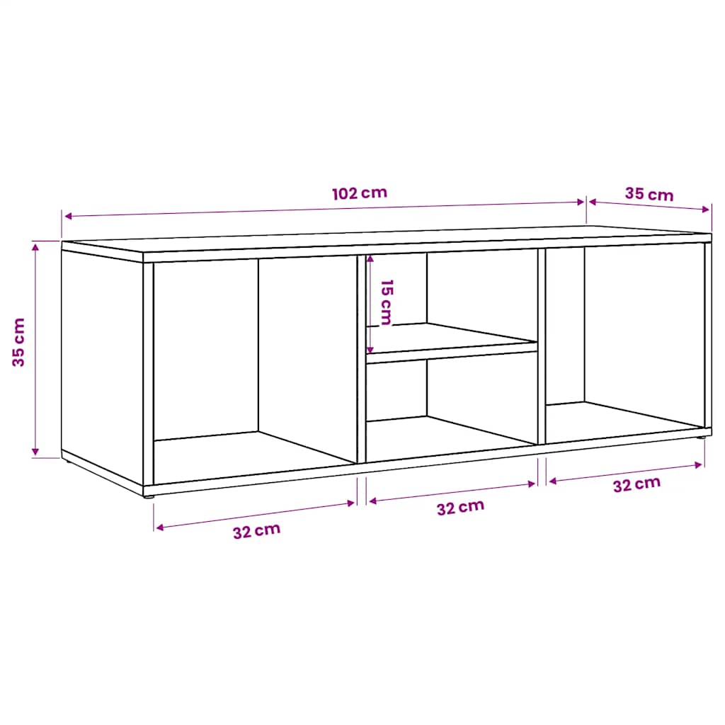 Panca Porta Scarpe Nero Lucido 102x35x35 cm Legno Multistrato