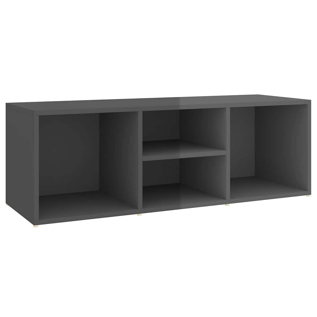 Panca Porta Scarpe Grigio Lucido 102x35x35 cm Legno Multistrato