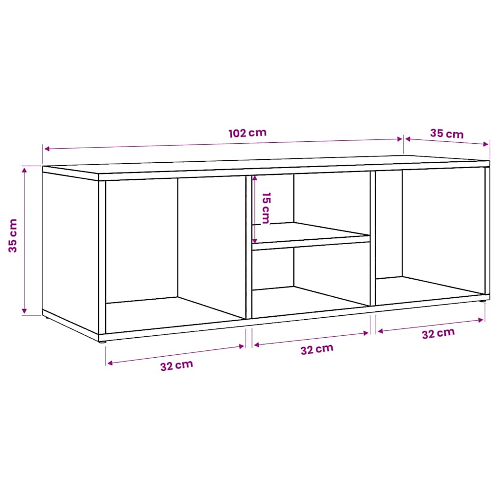 Panca Porta Scarpe Grigio Lucido 102x35x35 cm Legno Multistrato