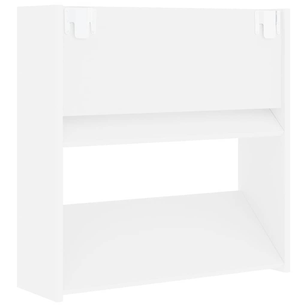 Scarpiere a Muro 4 pz Bianche 60x18x60 cm in Legno Multistrato