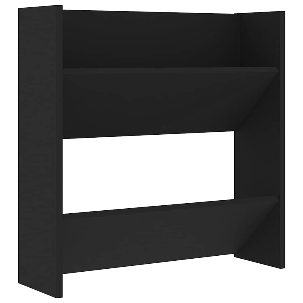 Scarpiere a Muro 4 pz Nere 60x18x60 cm in Legno Multistrato