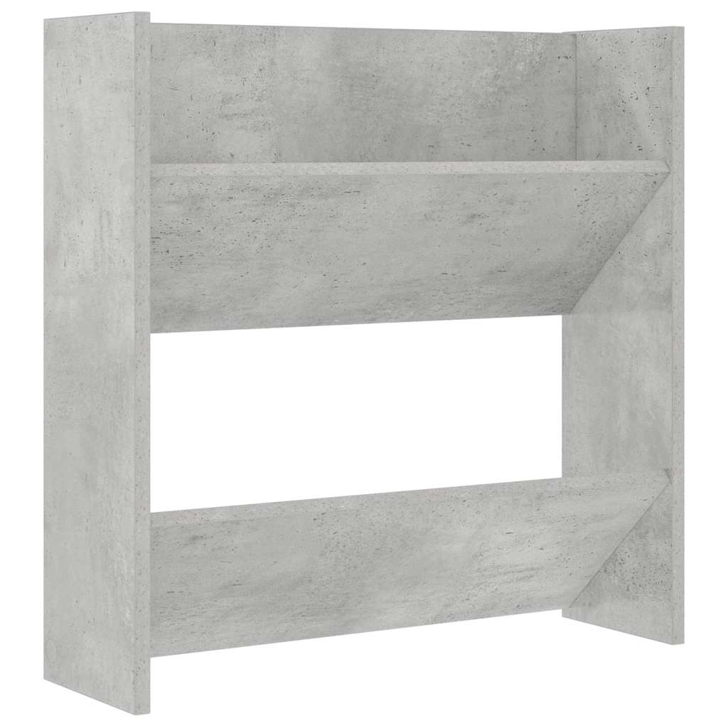 Scarpiera a Muro Grigio Cemento 60x18x60cm in Legno Multistrato