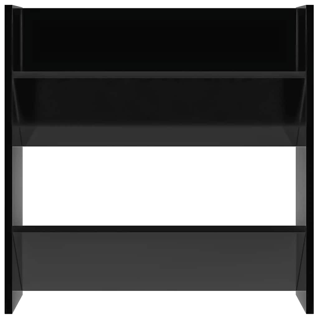 Scarpiere a Muro 2pz Nero Lucido 60x18x60cm Legno Multistrato