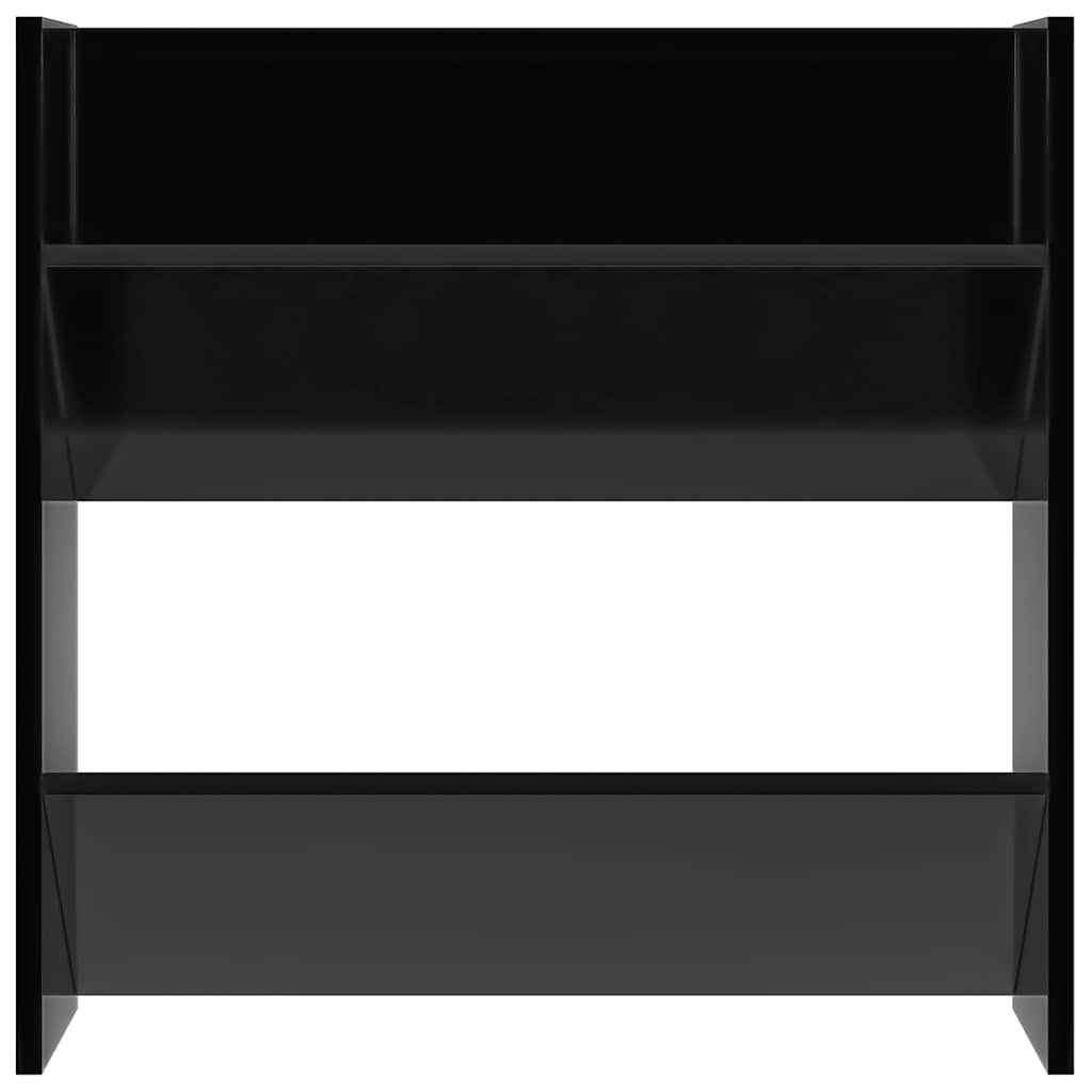 Scarpiere a Muro 4pz Nero Lucido 60x18x60cm Legno Multistrato