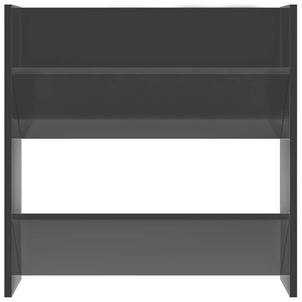 Scarpiere a Muro 2pz Grigio Lucido 60x18x60cm Legno Multistrato