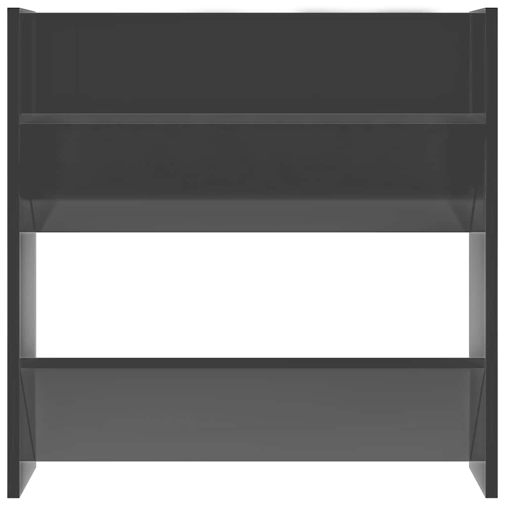 Scarpiere a Muro 4pz Grigio Lucido 60x18x60cm Legno Multistrato