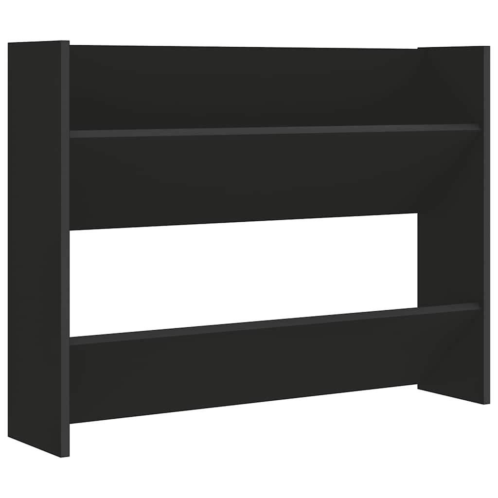 Scarpiera a Muro Nera 80x18x60 cm in Legno Multistrato
