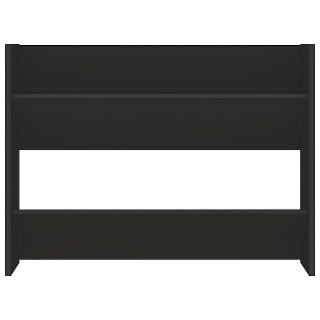 Scarpiera a Muro Nera 80x18x60 cm in Legno Multistrato