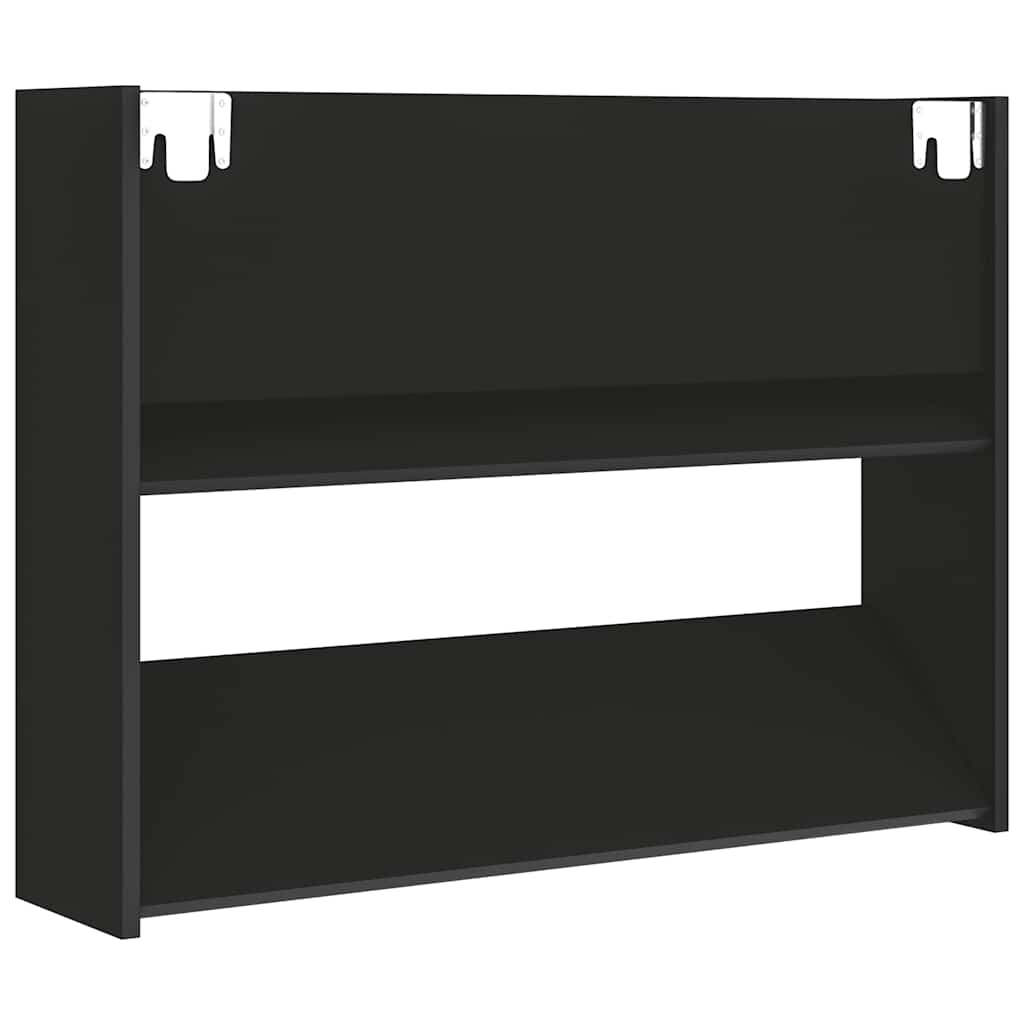 Scarpiera a Muro Nera 80x18x60 cm in Legno Multistrato