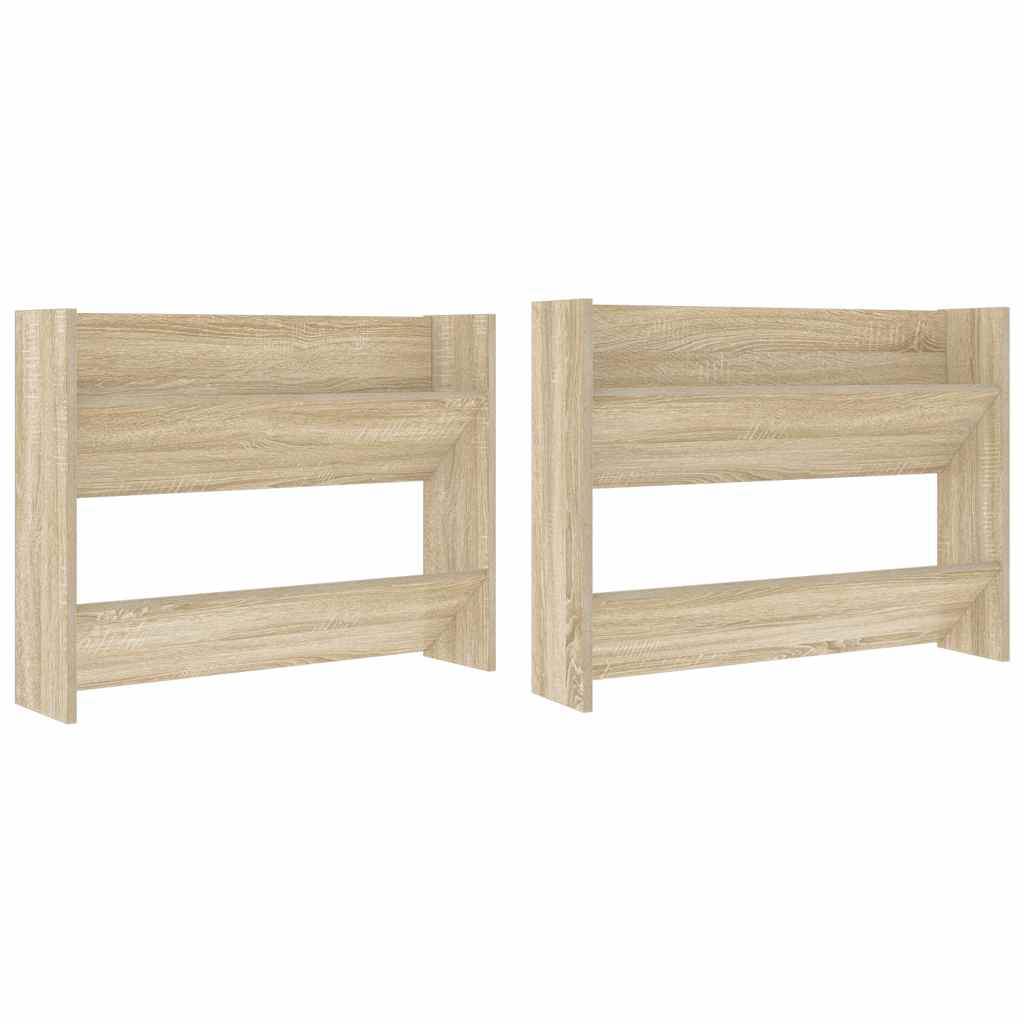 Scarpiere a Muro 2pz Rovere Sonoma 80x18x60cm Legno Multistrato