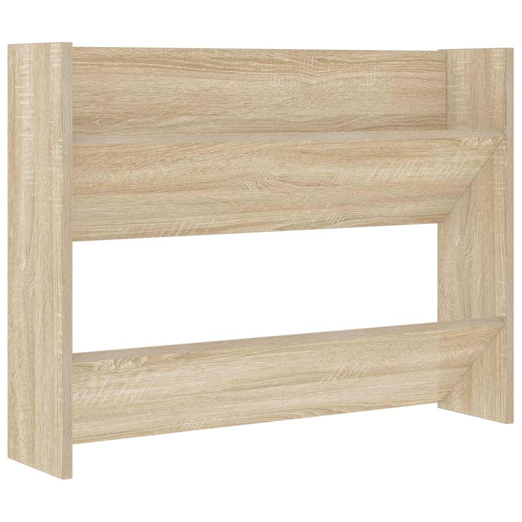 Scarpiere a Muro 2pz Rovere Sonoma 80x18x60cm Legno Multistrato