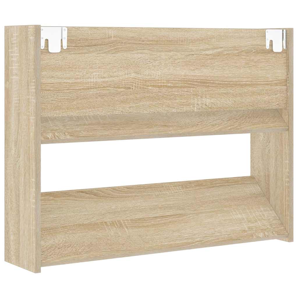 Scarpiere a Muro 2pz Rovere Sonoma 80x18x60cm Legno Multistrato