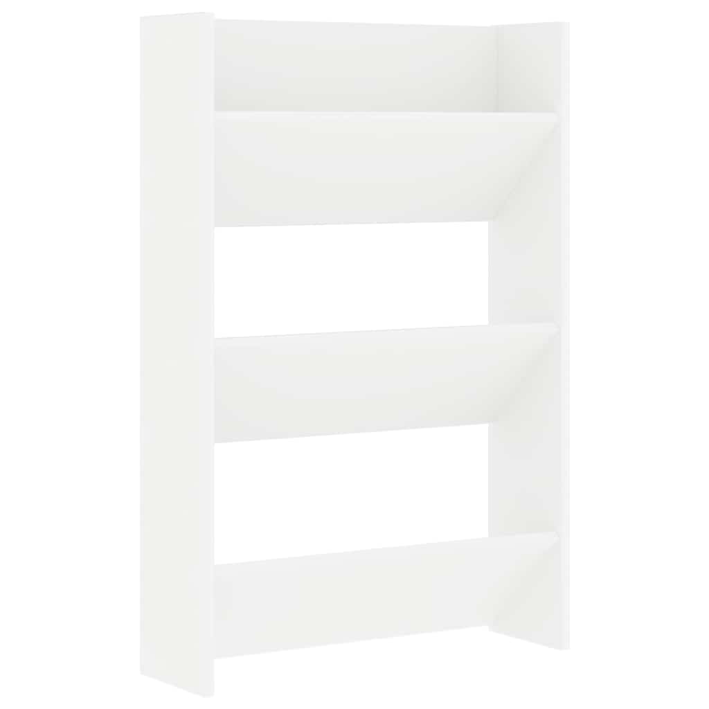 Scarpiere a Muro 2pz Bianche 60x18x90 cm in Legno Multistrato
