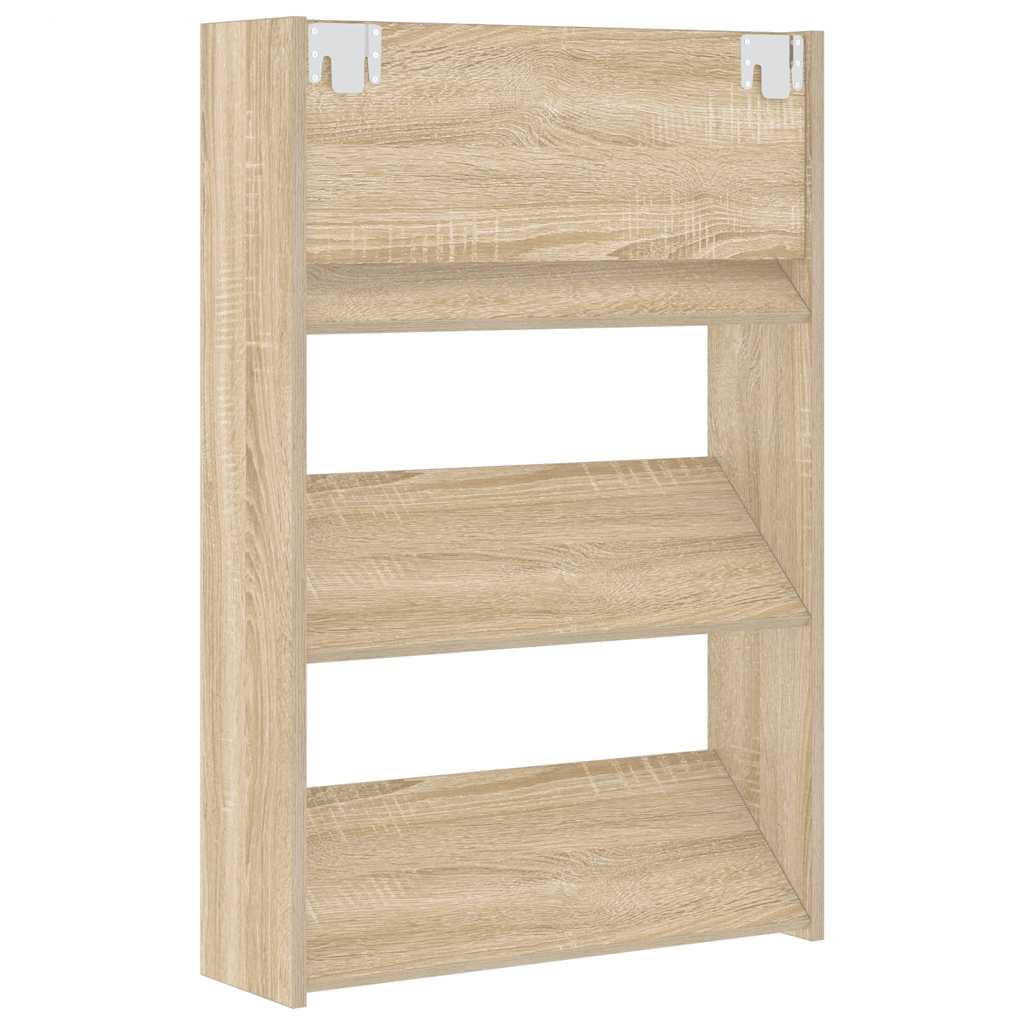 Scarpiera a Muro Rovere Sonoma 60x18x90 cm in Legno Multistrato