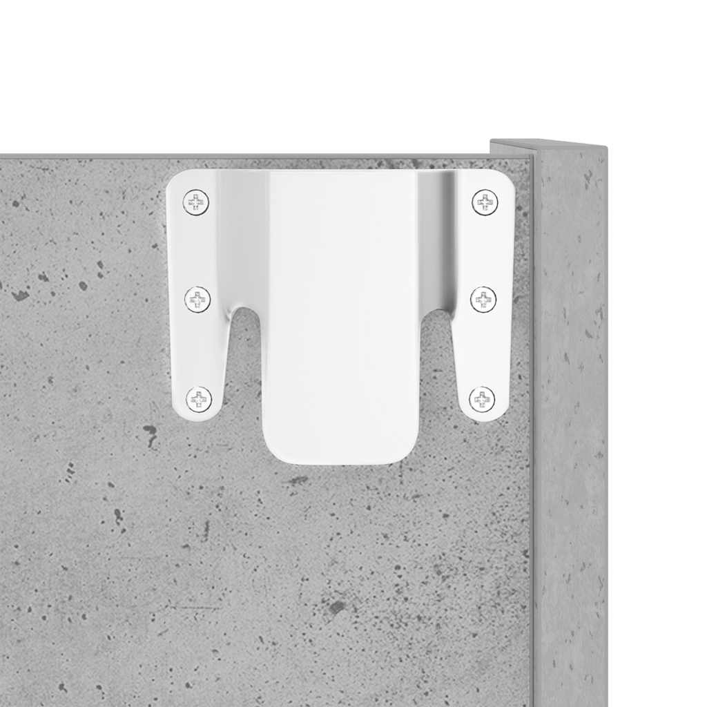 Scarpiera a Muro Grigio Cemento 60x18x90cm in Legno Multistrato