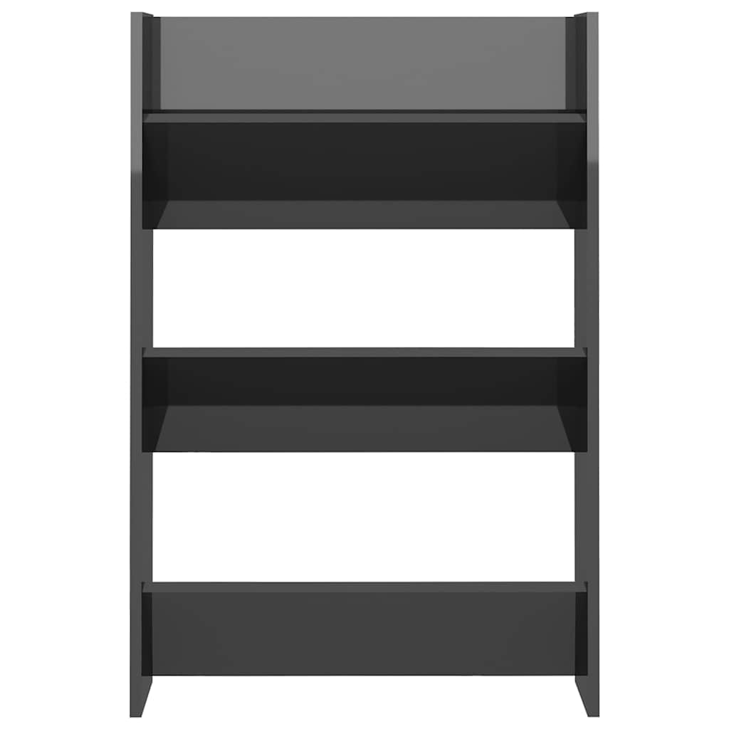 Scarpiere a Muro 2pz Grigio Lucido 60x18x90cm Legno Multistrato