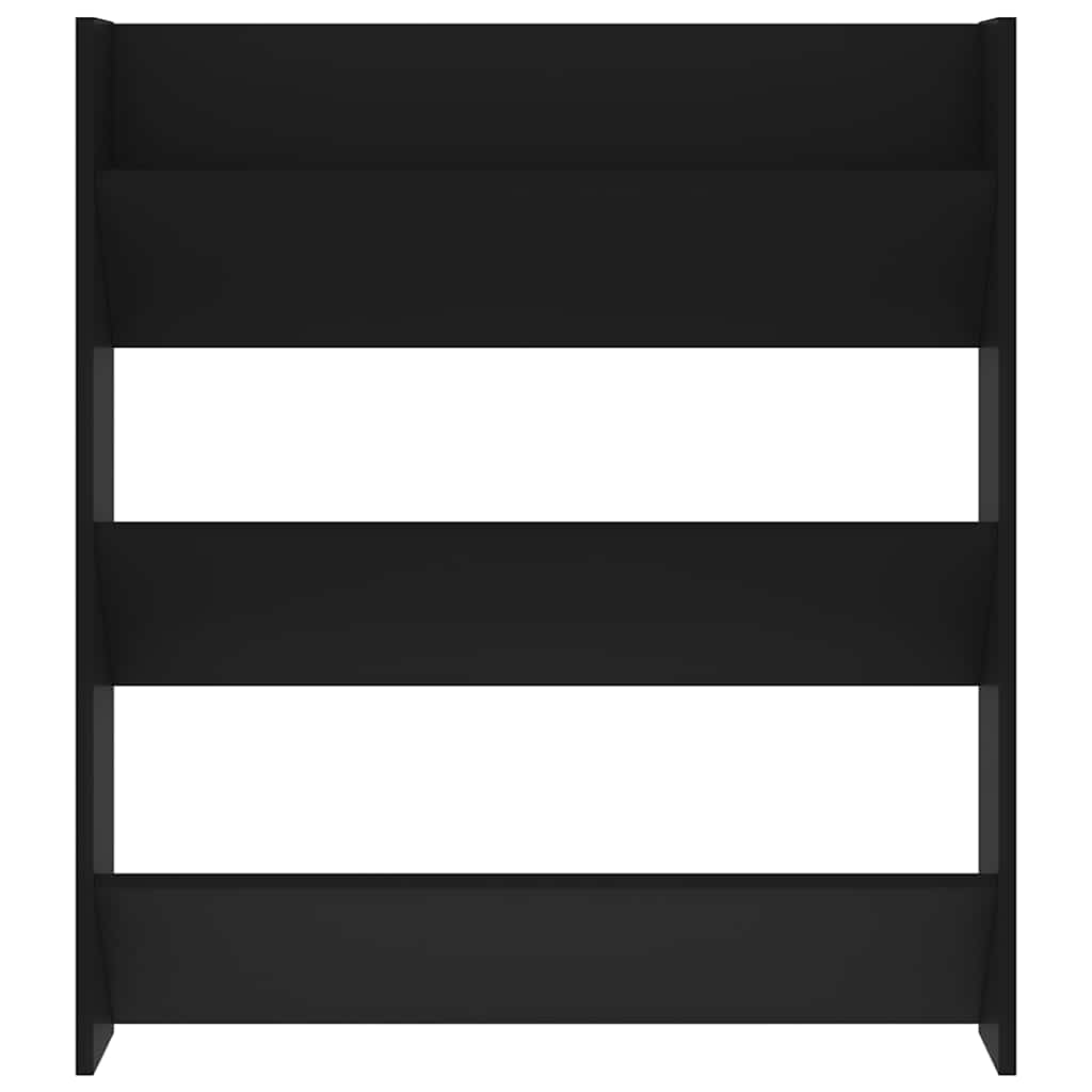 Scarpiera a Muro Nera 80x18x90 cm in Legno Multistrato