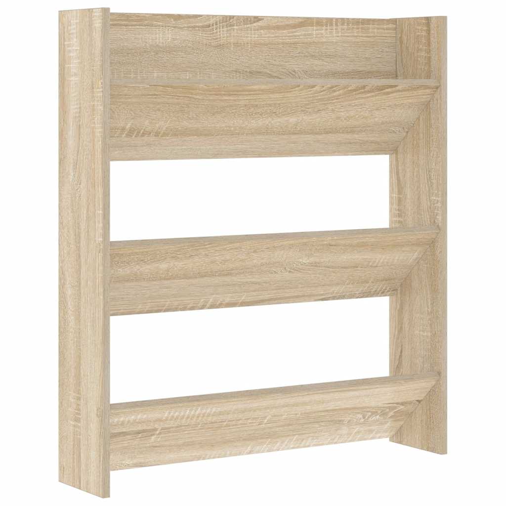 Scarpiera a Muro Rovere Sonoma 80x18x90 cm in Legno Multistrato