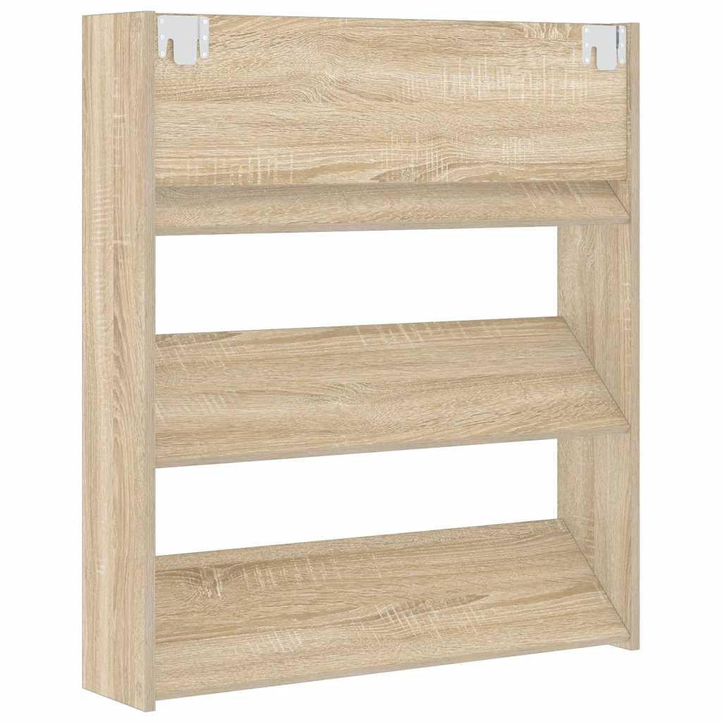 Scarpiera a Muro Rovere Sonoma 80x18x90 cm in Legno Multistrato