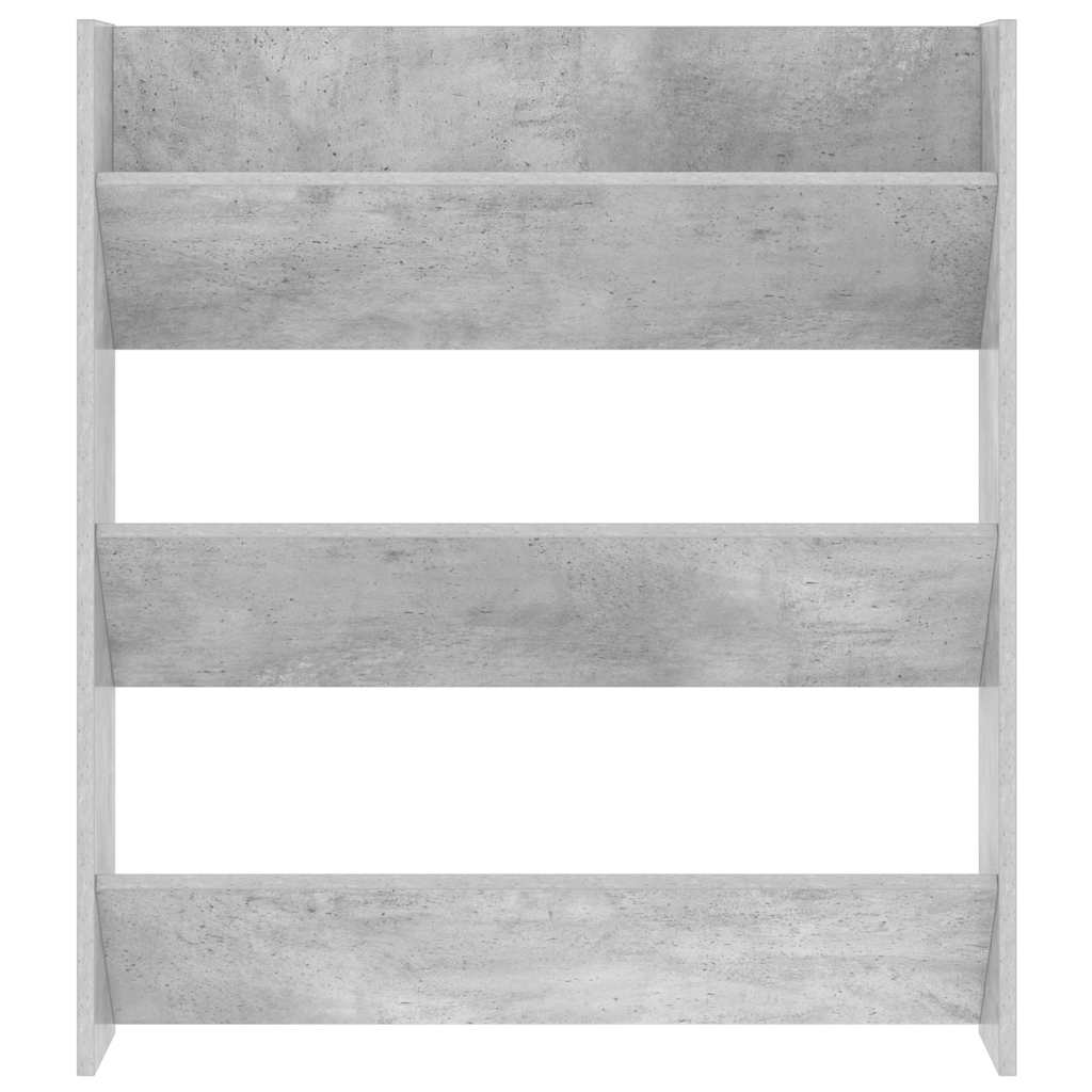 Scarpiera a Muro Grigio Cemento 80x18x90cm in Legno Multistrato