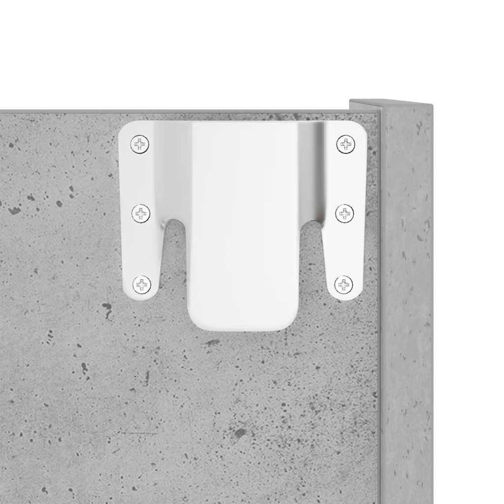 Scarpiera a Muro Grigio Cemento 80x18x90cm in Legno Multistrato