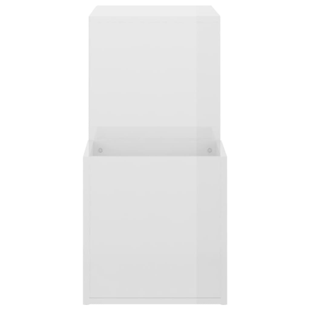 Scarpiera Ingresso Bianco Lucido 105x35,5x70 Legno Multistrato