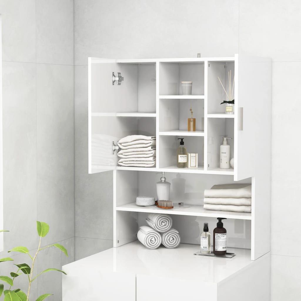 Mobile per Lavatrice Bianco Lucido 70,5x25,5x90 cm