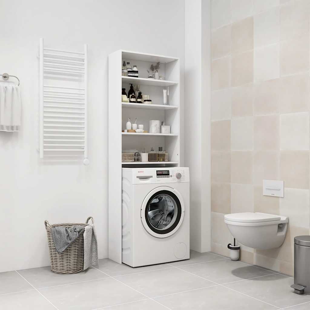 Mobile per Lavatrice Bianco 64x24x190 cm