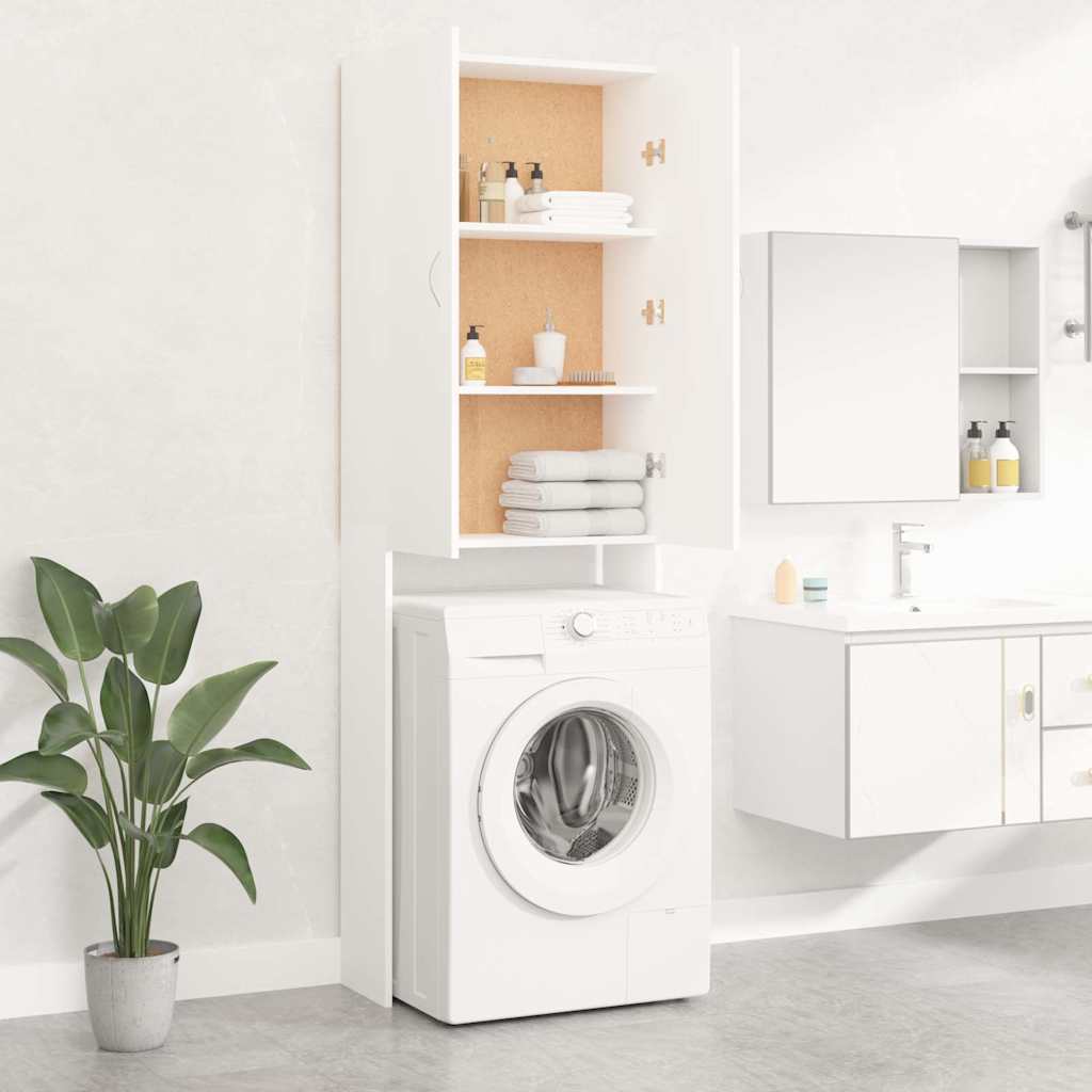 Mobile per Lavatrice Bianco 64x25,5x190 cm