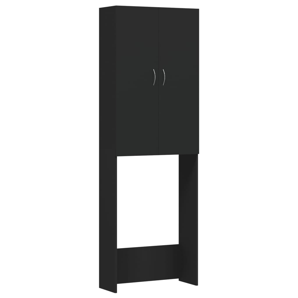 Mobile per Lavatrice Nero 64x25,5x190 cm
