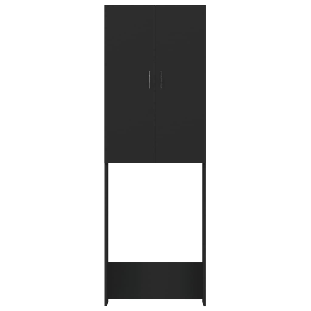 Mobile per Lavatrice Nero 64x25,5x190 cm