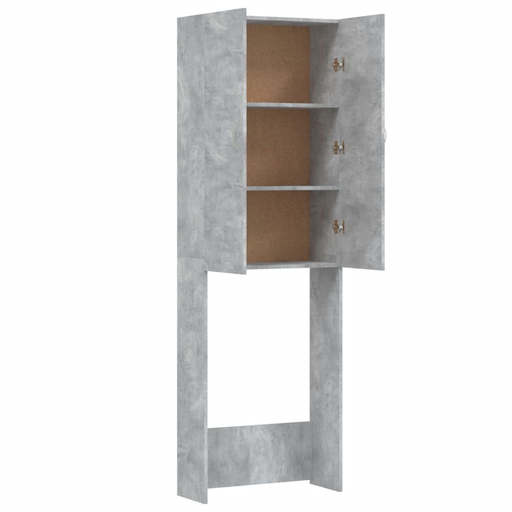 Mobile per Lavatrice Grigio Cemento 64x25,5x190 cm