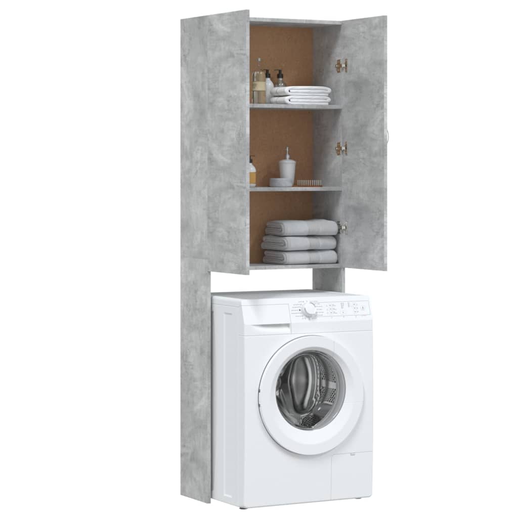 Mobile per Lavatrice Grigio Cemento 64x25,5x190 cm