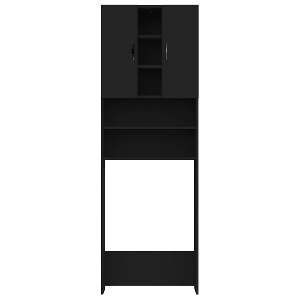 Mobile per Lavatrice Nero 64x25,5x190 cm