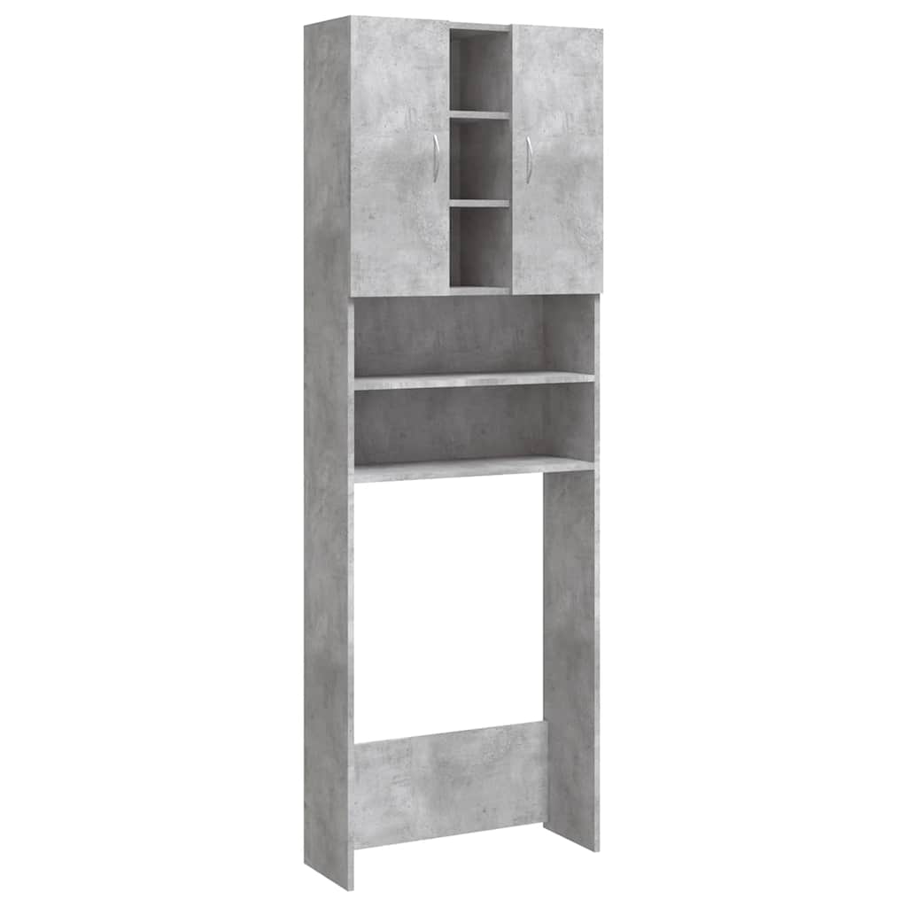 Mobile per Lavatrice Grigio Cemento 64x25,5x190 cm