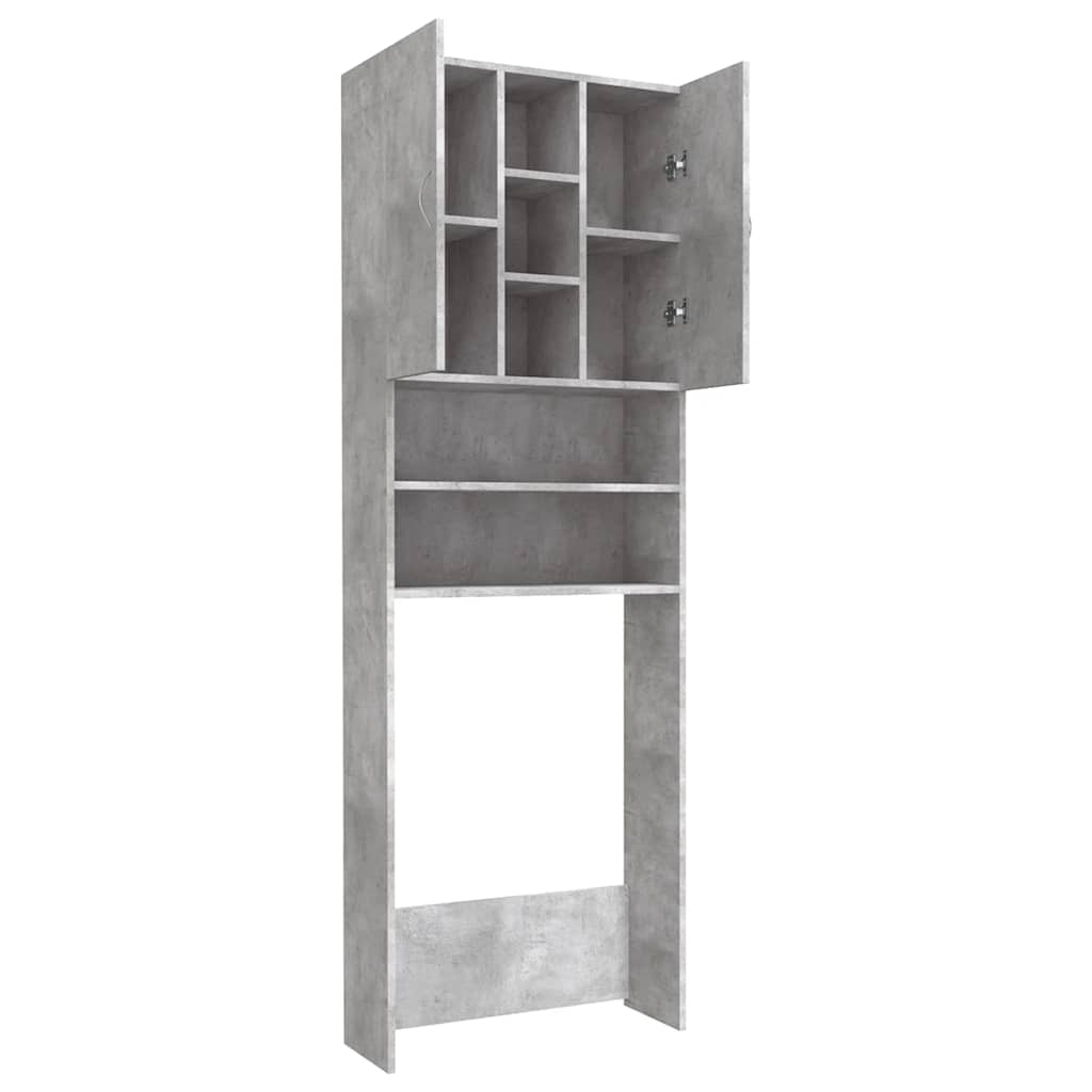 Mobile per Lavatrice Grigio Cemento 64x25,5x190 cm