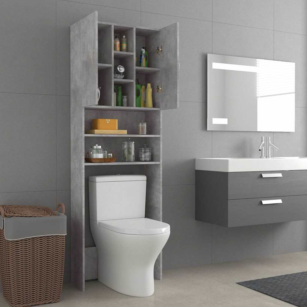 Mobile per Lavatrice Grigio Cemento 64x25,5x190 cm